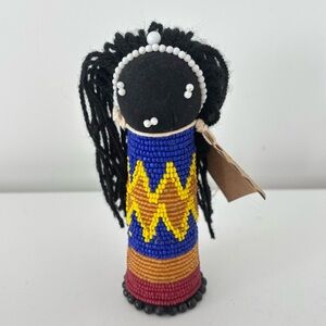 SANGOMA DOLL beaded South African Doll Traditional Zulu Doll beaded NEW
